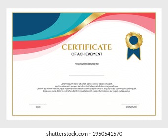 certificate background design template for graduation and appreciation