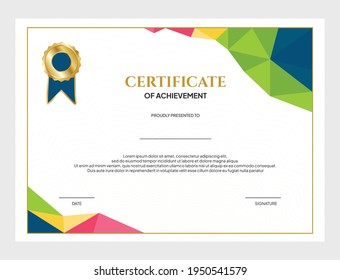 certificate background design template for graduation and appreciation
