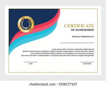 certificate background design template for graduation and appreciation