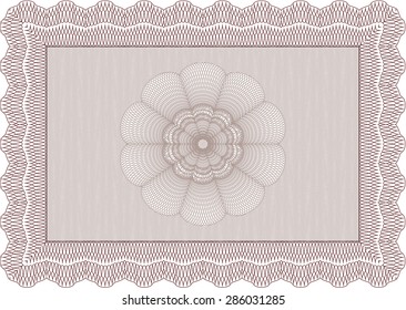 Certificate. With background. Vector pattern that is used in currency and diplomas.Cordial design. 