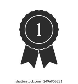 Certificate badge award 1st icon. Premium quality. Seal stamp. Achievement badge. Profile Verification. Quality mark. Vector check mark. Approval sign. Task done. Project completed.