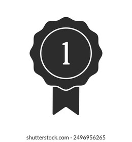 Certificate badge award 1st icon. Premium quality. Seal stamp. Achievement badge. Profile Verification. Quality mark. Vector check mark. Approval sign. Task done. Project completed.