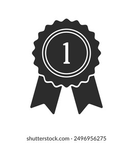 Certificate badge award 1st icon. Premium quality. Seal stamp. Achievement badge. Profile Verification. Quality mark. Vector check mark. Approval sign. Task done. Project completed.