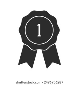 Certificate badge award 1st icon. Premium quality. Seal stamp. Achievement badge. Profile Verification. Quality mark. Vector check mark. Approval sign. Task done. Project completed.