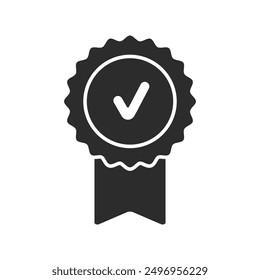 Certificate badge award icon. Premium quality. Seal stamp. Achievement badge. Profile Verification. Quality mark. Vector check mark. Approval sign. Task done. Project completed.