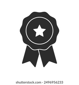 Icono de premio de insignia de certificado. Calidad Premium. Sello de sello. Insignia de logro. Verificación de Perfil. Marca de calidad. Marca de verificación de Vector. Signo de Aprobación. Tarea realizada. Proyecto completado.