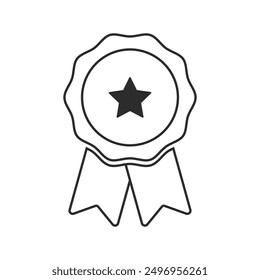 Certificate badge award icon. Premium quality. Seal stamp. Achievement badge. Profile Verification. Quality mark. Vector check mark. Approval sign. Task done. Project completed.