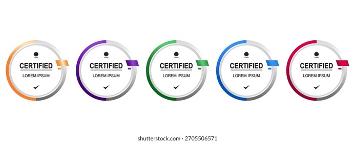 certificate badge circle or rounded template vector editable