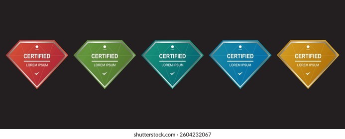 Certificate badge diamond template vector illustration