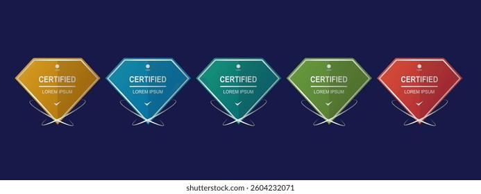 Certificate badge diamond template vector illustration