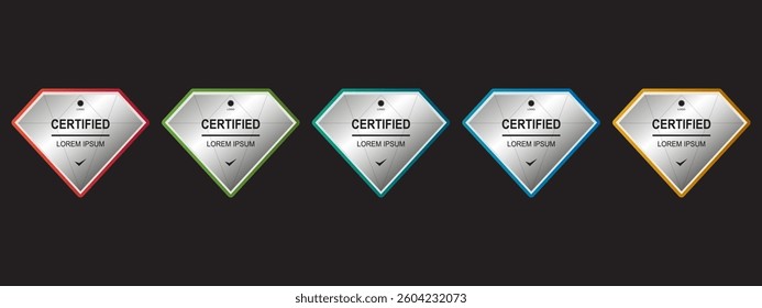 Certificate badge diamond template vector illustration