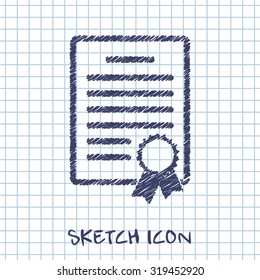 certificate with badge icon