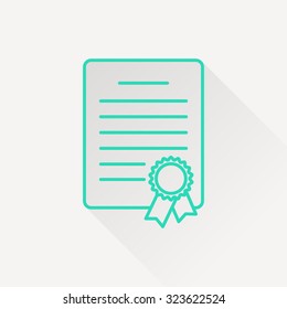 certificate with badge icon
