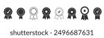 Certificate badge icon. Premium quality. Seal stamp. Achievement badge. Profile Verification. Quality mark. Vector check mark. Approval sign. Task done. Project completed.