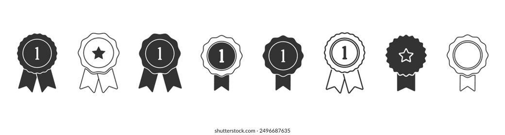 Certificate badge icon. Premium quality. Seal stamp. Achievement badge. Profile Verification. Quality mark. Vector check mark. Approval sign. Task done. Project completed.