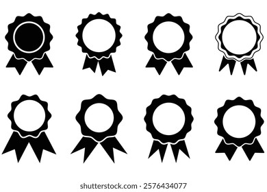 Certificate badge icon. Premium quality. Seal stamp. Achievement badge. Profile Verification. Quality mark. Vector check mark. Approval sign. Task done. Project completed. white background