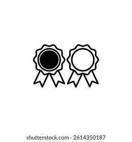 Certificate badge icon, symbolizing accomplishment, recognition, and professional achievement