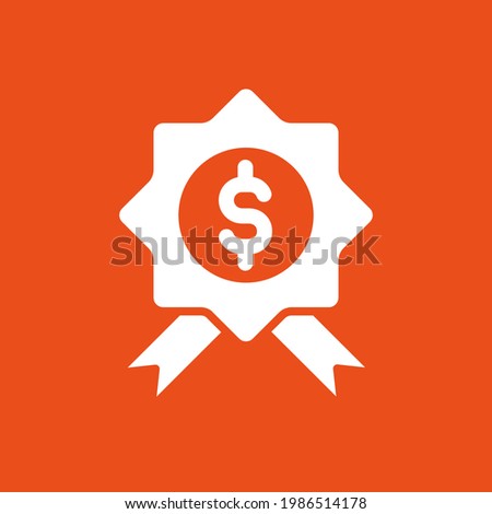 certificate badge logo in orange background. vector
