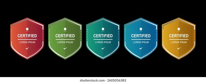 Certificate badge shield template vector illustration