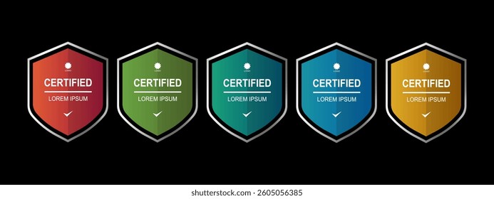 Certificate badge shield template vector illustration
