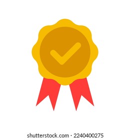 Certificate badge vector icon on white background