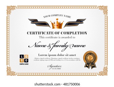 Certificate to be elegant and stylish. With the certificate award.