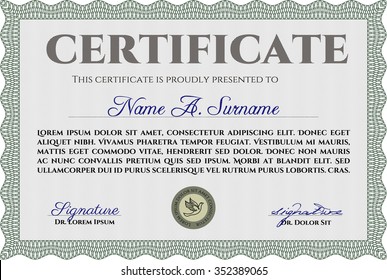 Certificate. Beauty design. Vector pattern that is used in money and certificate.With linear background. 