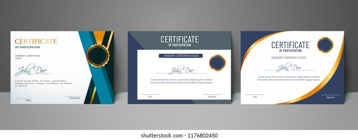 Certificate best award diploma set.