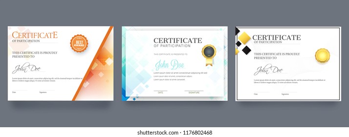 Certificate best award diploma set.