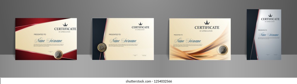 	
Certificate best award diploma set. Certificate of Appreciation template. Classical style.