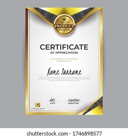 certificate for best product design modern premium award designing. illustration Vector design template