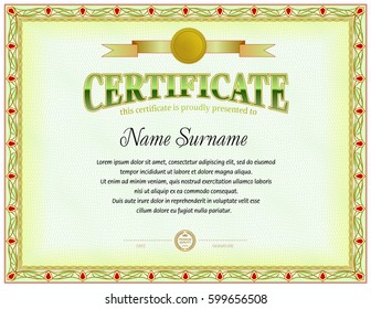 Certificate blank template