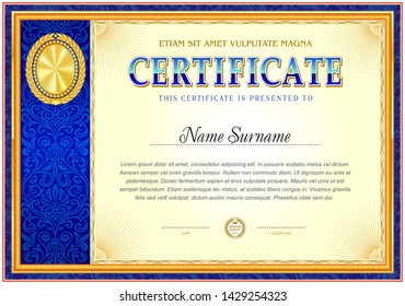 Certificate blank template. Design can be use for award or other official papers