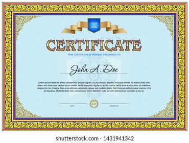 Certificate blank template. Design can be use for award or other official documents.