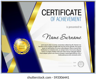 Certificate blank template designed on polygonal shape base