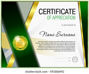 Certificate blank template designed on polygonal shape base