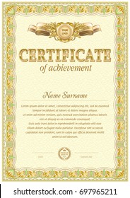 Certificate blank template. Soft color gamma and light design elements.