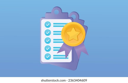Certificate.on blue Background.Vector Design Illustration.