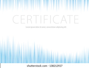 Certificate - blue halftone background. Vector illustration