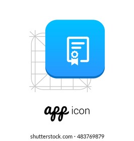 Certificate Blue Mobile App UI/UX Button Corporate Logo / Icon Design