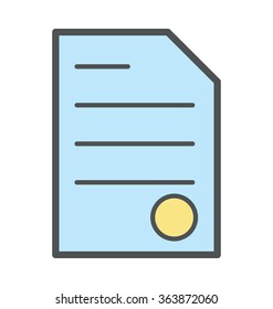Certificate Bold Icon Illustration
