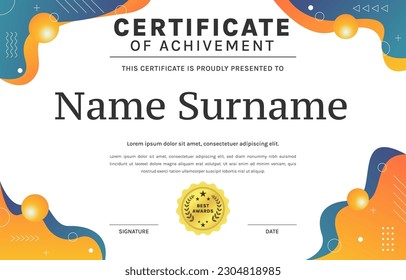 Certificate Border of Achievement Template 