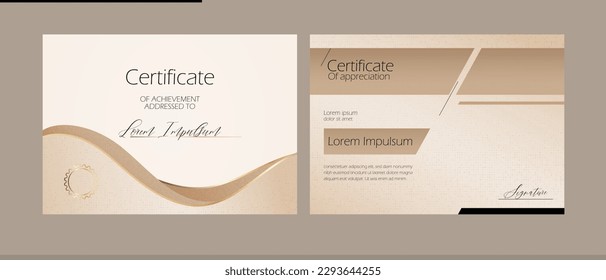 certificate border frame template with gold luxury layout. graduation award appreciation achievement diploma. vector graphic illustration