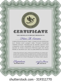 Certificate. Border, frame.Modern design. Easy to print. 