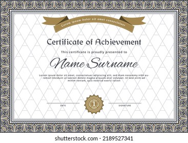 Certificate Border Grey Ornamental Frame Certificate Stock Vector ...