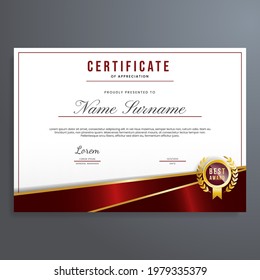 Certificate Border Template Design Vector Red Stock Vector (Royalty ...