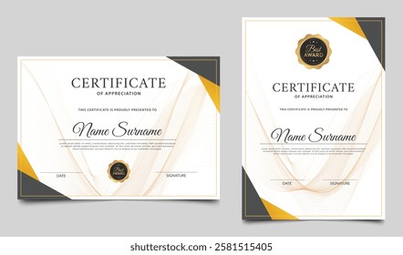Certificate border template. Certificate layout design for awards, education and business. Vector