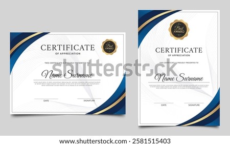 Certificate border template. Certificate layout design for awards, education and business. Vector