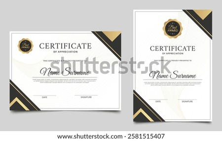 Certificate border template. Certificate layout design for awards, education and business. Vector