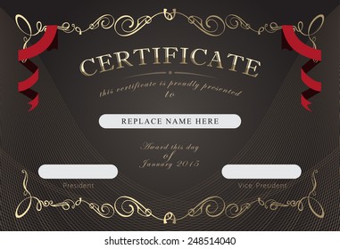 Certificate border, Certificate template. vector illustration